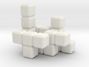 Tetris Blocks in White Natural Versatile Plastic