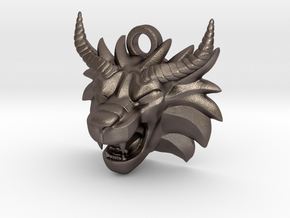 Manticore Medallion in Polished Bronzed-Silver Steel