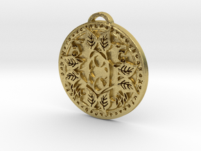 Druid Class Medallion in Natural Brass