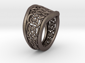 Another Celtic Knot Ring in Polished Bronzed Silver Steel