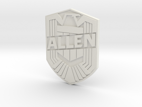 Allen Badge in White Natural Versatile Plastic