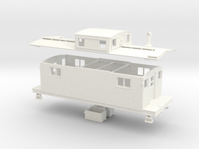 HO LIRR ACF Wood Cabin Car Type N52A: As Built in White Processed Versatile Plastic