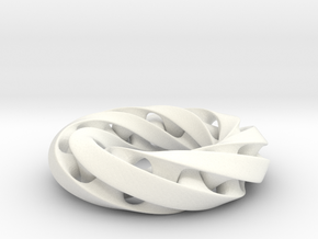 Moebius ring in White Processed Versatile Plastic