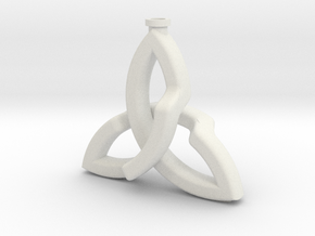 Trinity Knot Vase in White Natural Versatile Plastic