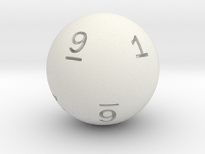 Sphere D10 (ones, alternate) in White Natural Versatile Plastic: Small