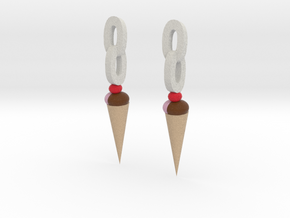 Ice Cream earrings in Full Color Sandstone