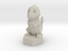 Low-poly Charmander On Stand in Natural Sandstone