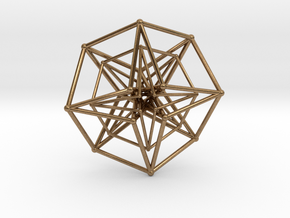 Sacred Geometry: Toroidal Hypercube Double 50mm in Natural Brass