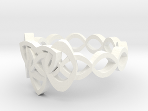 Trinity Celtic Knot Ring in White Processed Versatile Plastic