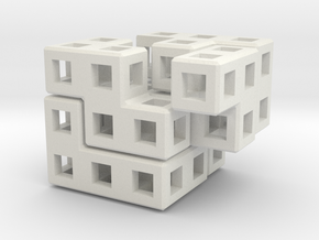 Cube Puzzle in White Natural Versatile Plastic