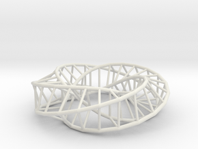 Moebius Square | Napkin Ring in White Natural Versatile Plastic