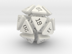 New Class of Dice - Spring-loaded Icodie in White Natural Versatile Plastic
