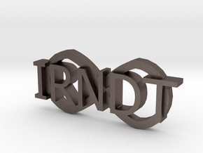 IRNDT Logo Badge 1.3" height in Polished Bronzed Silver Steel
