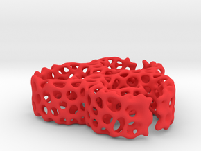 Voronoi Biohazard Icon in Red Processed Versatile Plastic