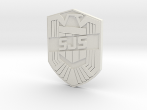 SJS Badge Custom in White Natural Versatile Plastic