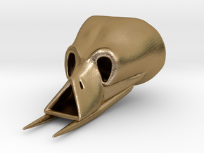 Alien Skull Pendant (40 mm H) in Polished Gold Steel