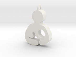 Breastfeeding Pendant in White Natural Versatile Plastic