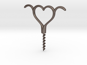 H corkscrew in Polished Bronzed Silver Steel