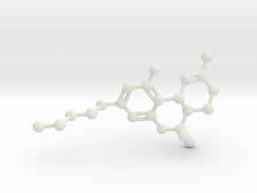 THC Molecule Pendant BIG in White Natural Versatile Plastic