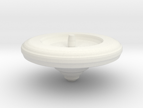 Large Spinning Top in White Natural Versatile Plastic