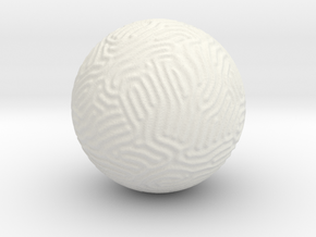 Reaction-Diffusion Sphere, segs=75 in White Natural Versatile Plastic