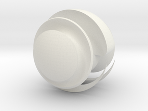 Sharp Sphere ~ small in White Natural Versatile Plastic