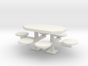 scale 1:24 Picnic Table in White Natural Versatile Plastic