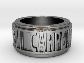 Carpe Noctem 2 Ring Size 7.5 in Fine Detail Polished Silver