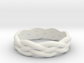 Braided Ring 6 L½ (other sizes available) in White Natural Versatile Plastic