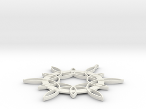Double Hexafoil Pendant in White Natural Versatile Plastic