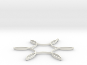 Hexafoil Pendant in White Natural Versatile Plastic