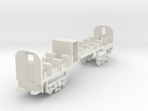 Mbxd2, 002, HOe scale, railcar seats, bogie sides in White Natural Versatile Plastic
