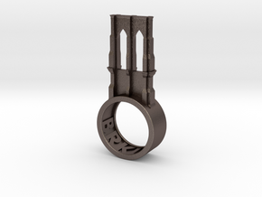 Brooklyn Ring  in Polished Bronzed Silver Steel