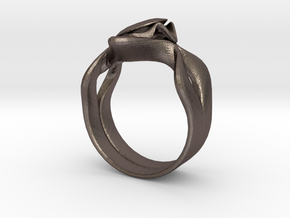 Lotus Ring in Polished Bronzed Silver Steel