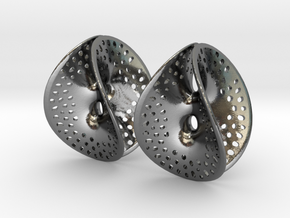 Small Perforated Chen-Gackstatter Thayer Earring in Polished Silver