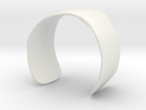 Molded Cuff  (48mm Inner Radius) in White Natural Versatile Plastic