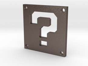Question Block in Polished Bronzed Silver Steel