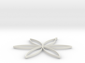 Hexafoil Pendant (Closed) in White Natural Versatile Plastic