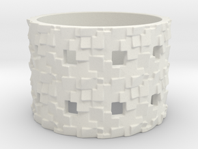 Puzzle Box Ring Size 8 in White Natural Versatile Plastic