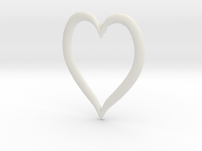 Heart Earring in White Natural Versatile Plastic