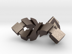 Impossible Triangle, Cubed in Polished Bronzed Silver Steel