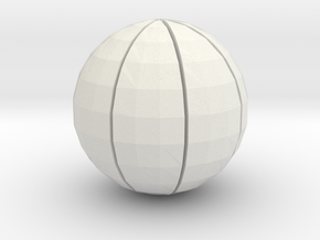 Basketball 02 in White Natural Versatile Plastic