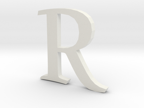 R  (letters series) in White Natural Versatile Plastic