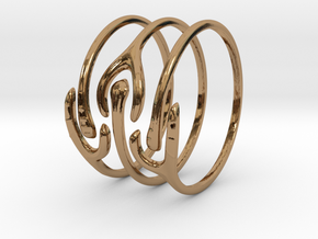 The Ripple Stacked Rings in Polished Brass