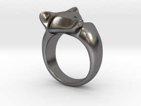 Fox Ring in Polished Nickel Steel: 5 / 49