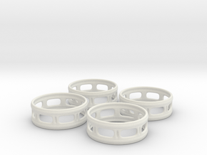 Windowed Napkin Rings (4) in White Natural Versatile Plastic