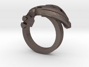 Avar Ring - us:7 3/4 fin:Ø18 in Polished Bronzed Silver Steel
