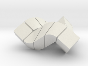 Impossible Triangle, Cubed & Compact in White Natural Versatile Plastic