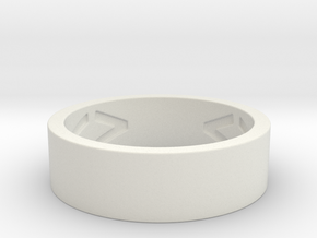 geometric Ring Size 7 in White Natural Versatile Plastic