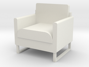 1/2" scale Arm Chair in White Natural Versatile Plastic